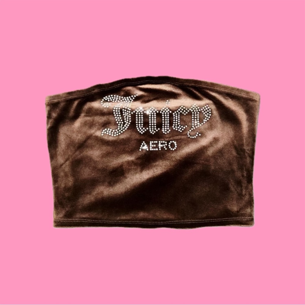 Juicy Couture x Aero Rhinestone Velour Tube Top